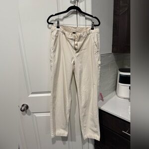 American Eagle Cream Straight-leg Utility Pants